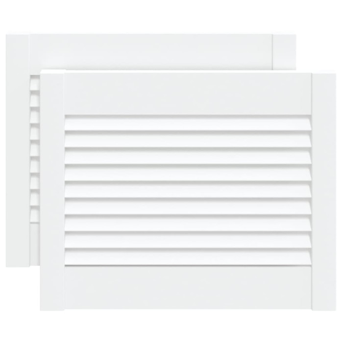 Vrata za omarico z letvicami 2 kosa bela 39,5x49,4 cm borovina